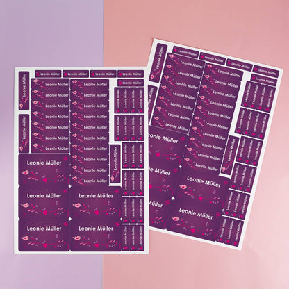 Schulaufkleber in 3 Größen mit Name 