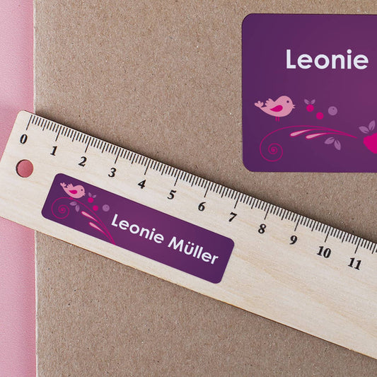 Schulaufkleber in 3 Größen mit Name 