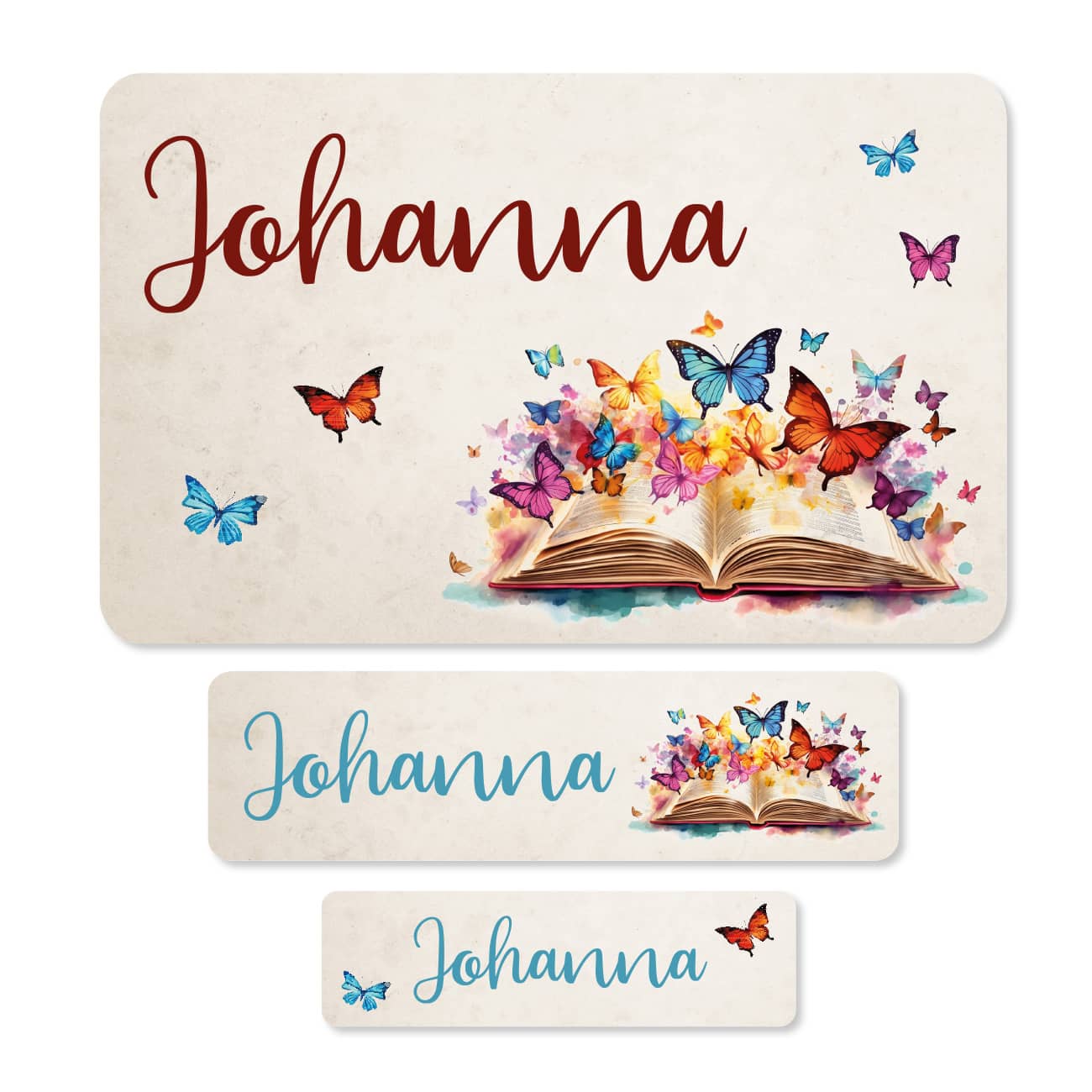 Namensaufkleber in 3 Größen