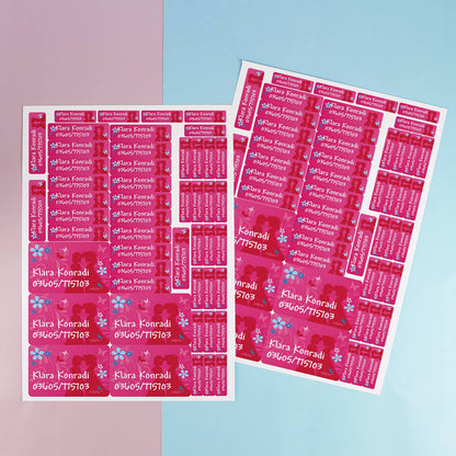 Schulaufkleber Eisprinzessin mit Wunschname