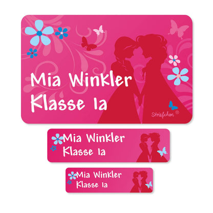 Schulaufkleber Eisprinzessin mit Wunschname