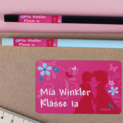 Schulaufkleber Eisprinzessin mit Wunschname