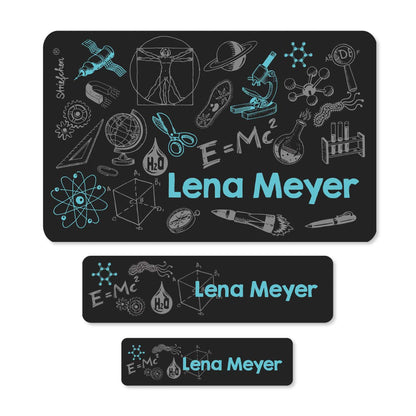 Namensaufkleber für kleine und große Wissenschaftler