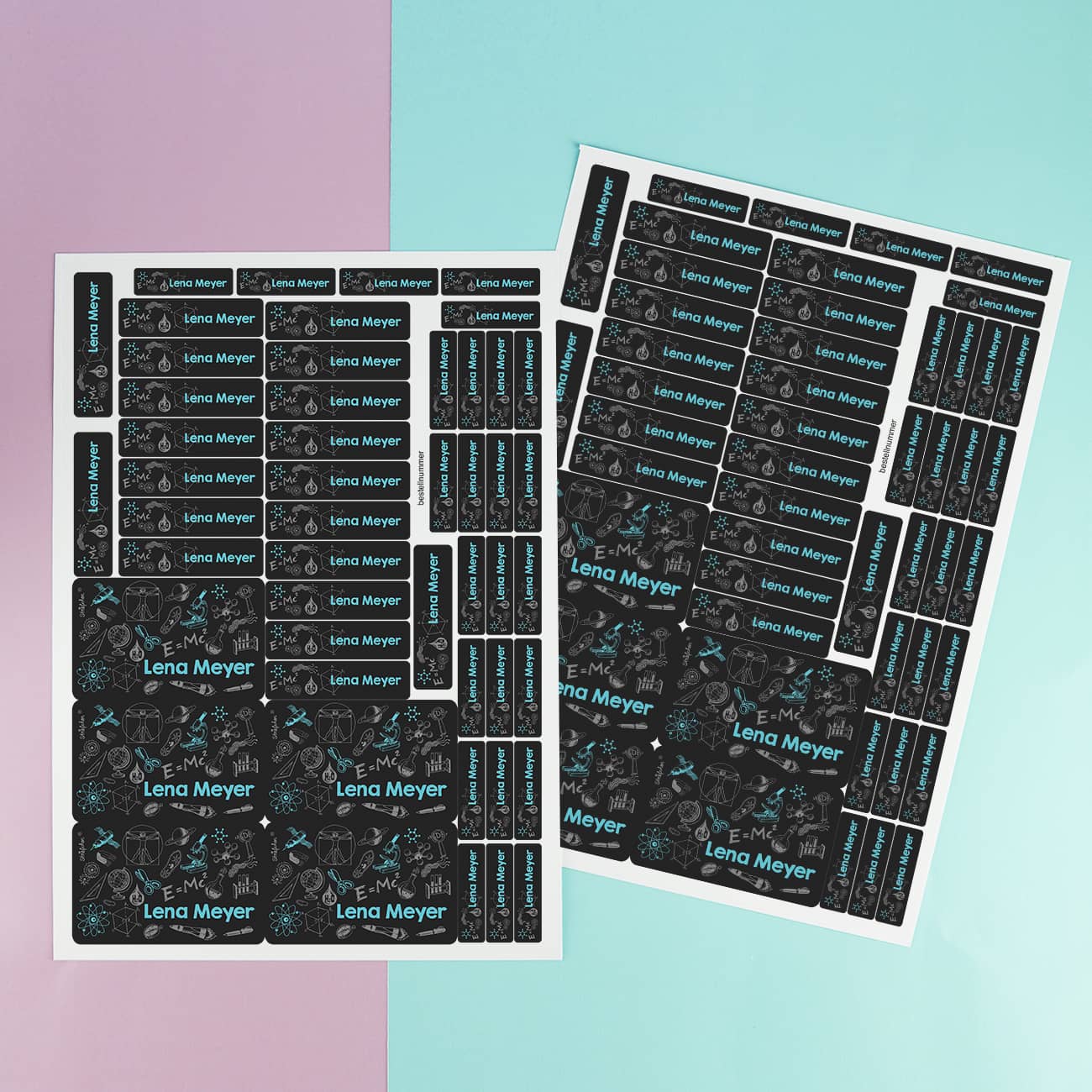 Namensaufkleber für kleine und große Wissenschaftler