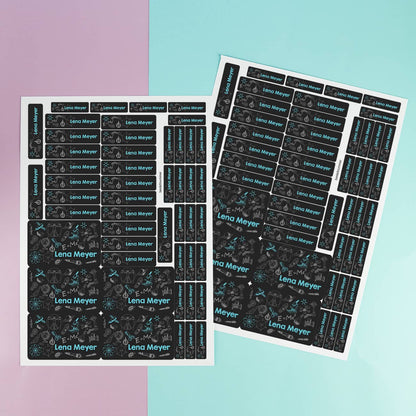 Namensaufkleber für kleine und große Wissenschaftler