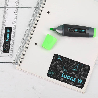 Namensaufkleber für kleine und große Wissenschaftler