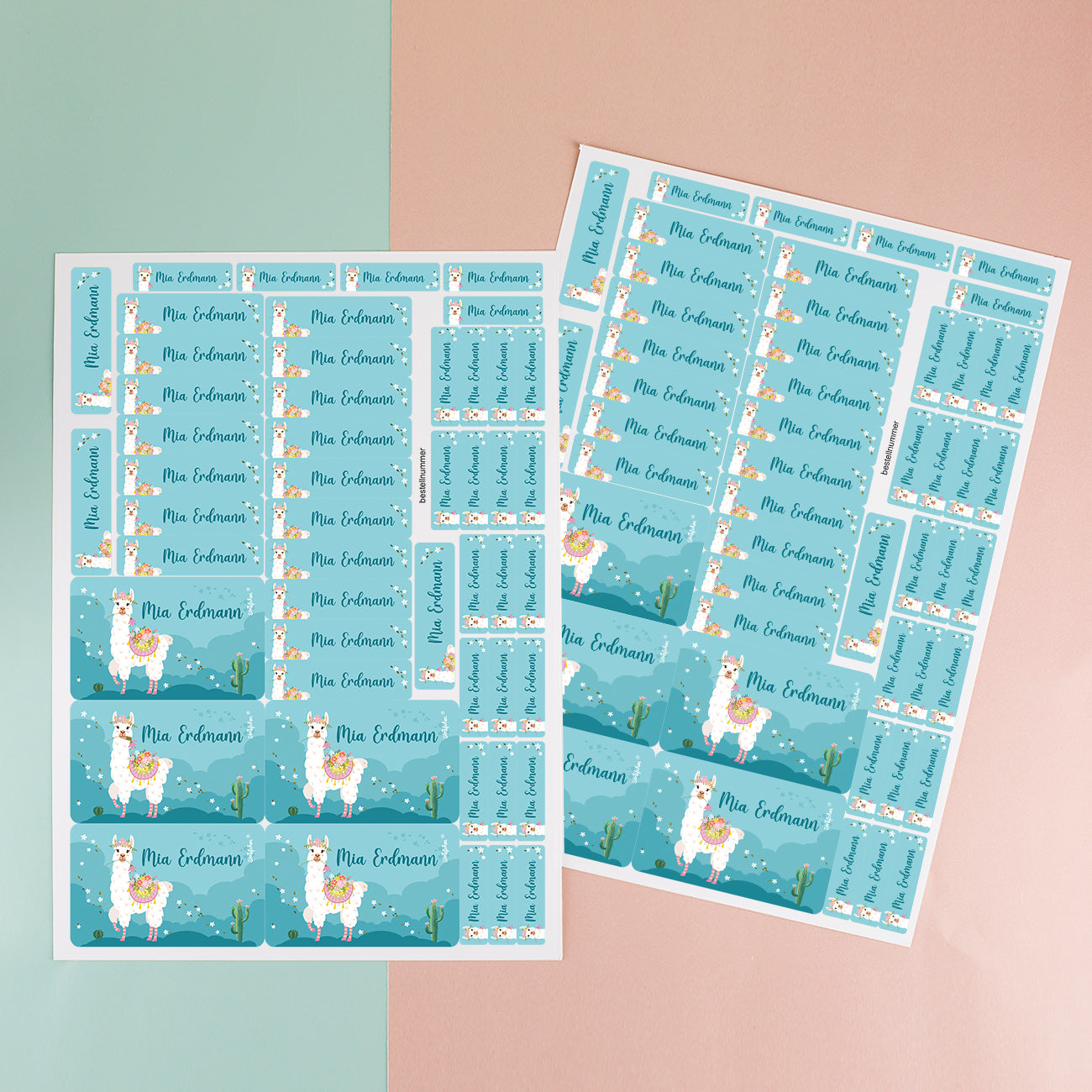 2 Bögen mit insgesamt 100 Aufkleber