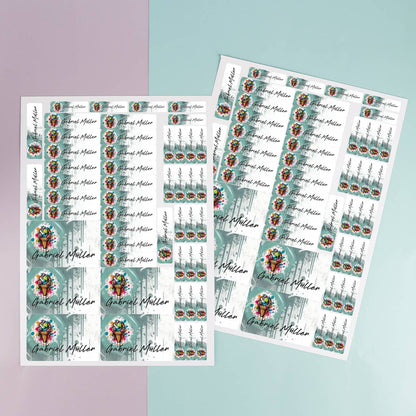 Graffiti Namensaufkleber mit Eis-Motiv (100 Stück)