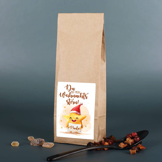 Du bist mein Weihnachtsstern - Süßer Tee mit Name