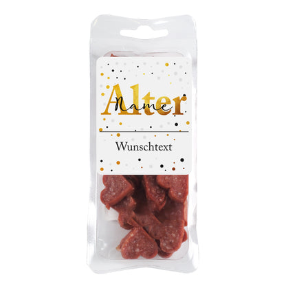 Kleine Salami-Herzen zum Geburtstag 