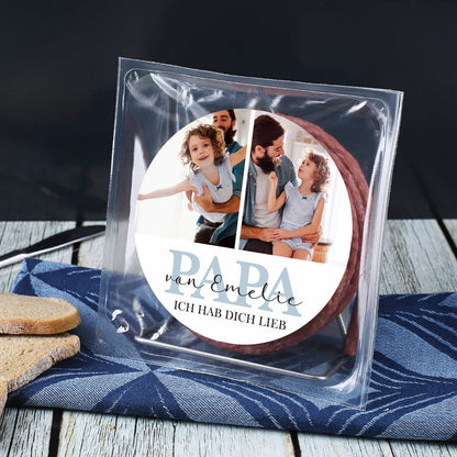 Salamikabeltrommel für Papa mit Fotos