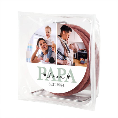 Salamikabeltrommel für Papa mit Fotos