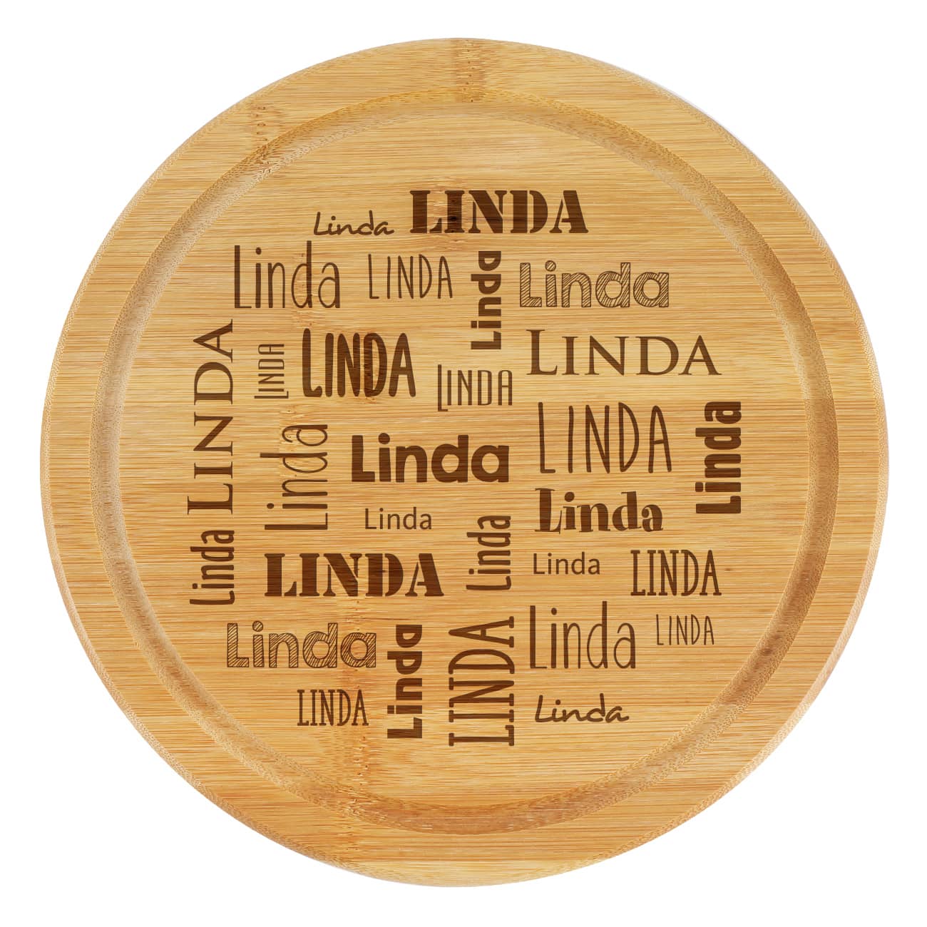 Bambusbrettchen mit Ihrem Wunschnamen