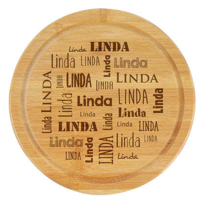 Bambusbrettchen mit Ihrem Wunschnamen