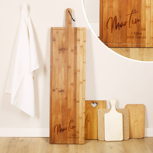 1 Meter Holzbrett mit persönlicher Gravur