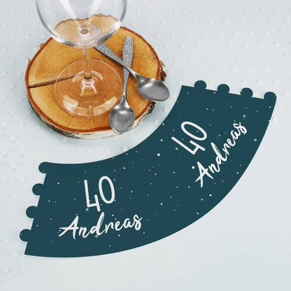 Bedruckter Lampenschirm für Gläser mit Teelicht als Windlicht