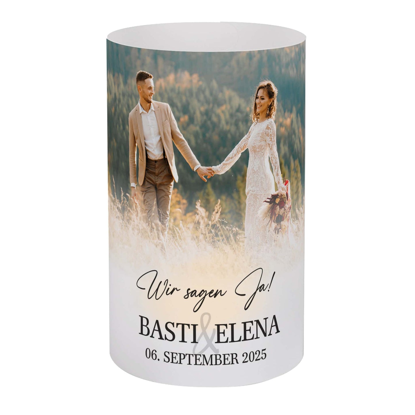 Tischdekoration zur Hochzeit mit Ihrem Wunschfoto