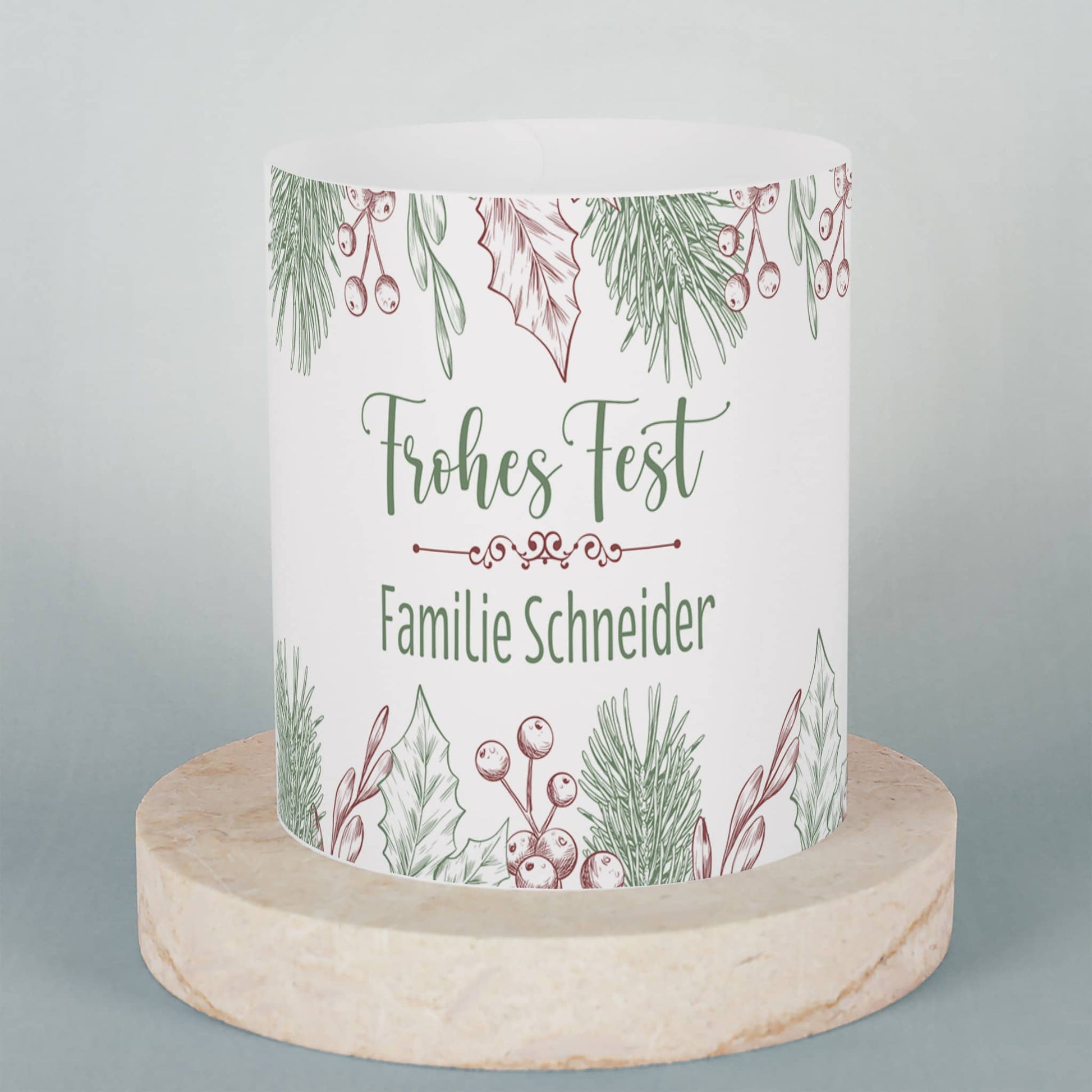 Kleine Lichthülle als Weihnachtsdekoration