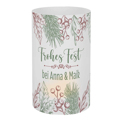 Große Lichthülle mit weihnachtlichem Motiv & Personalisierung