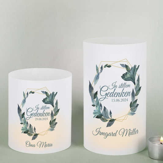 Lichthülle - In stillem Gedenken - als Tischdeko zur Trauerfeier