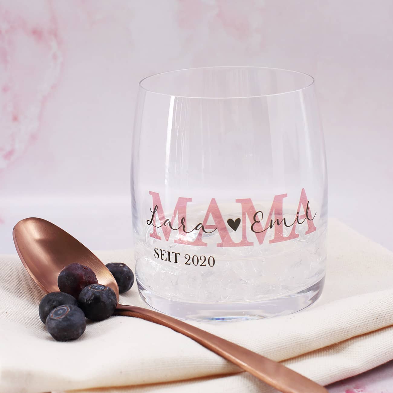 Wasserglas zum Muttertag für die beste Mama