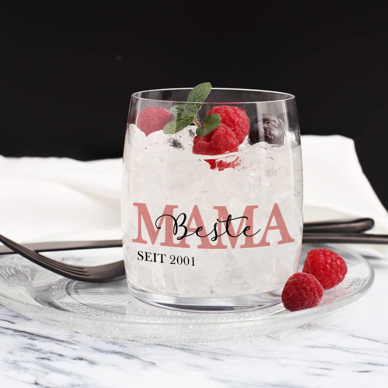 Persönliches Wasserglas für die beste Mama