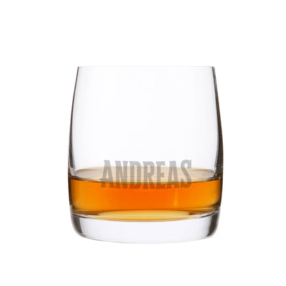 Persönliches Whiskyglas mit Ihrem Wunschnamen graviert