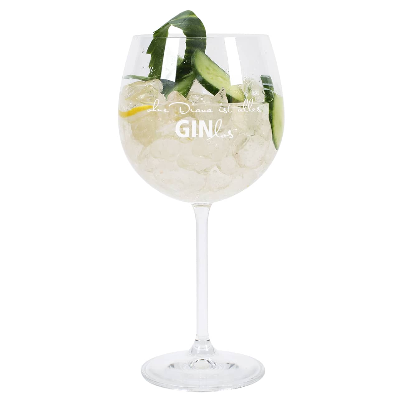 Gin-Glas mit Gravur ohne dich ist alles GINlos mit Wunschname