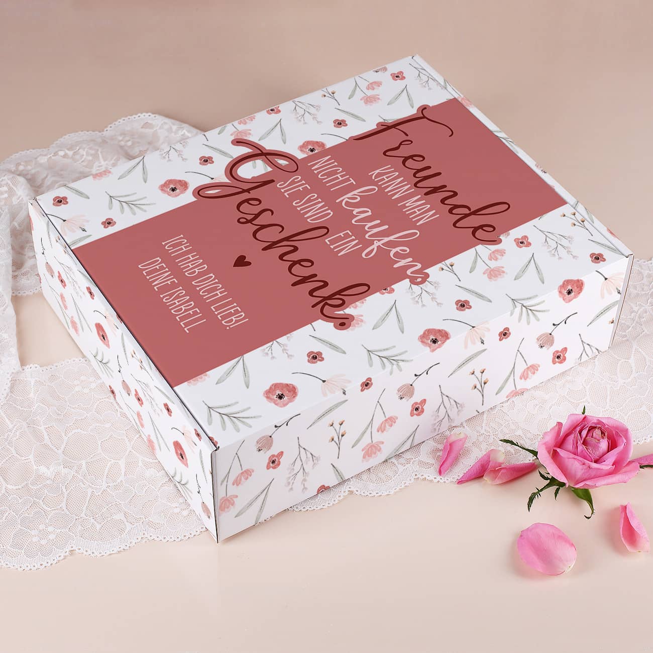 Geschenkbox mit Text nach Wunsch