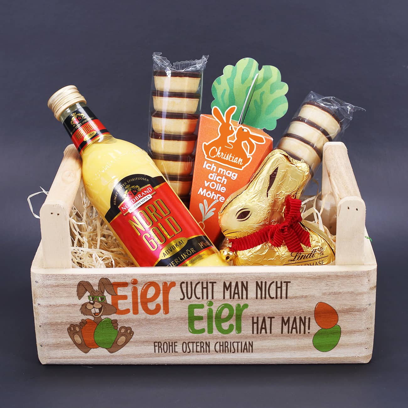 Geschenkset mit Schokolade & Eierlikör zu Ostern für Männer