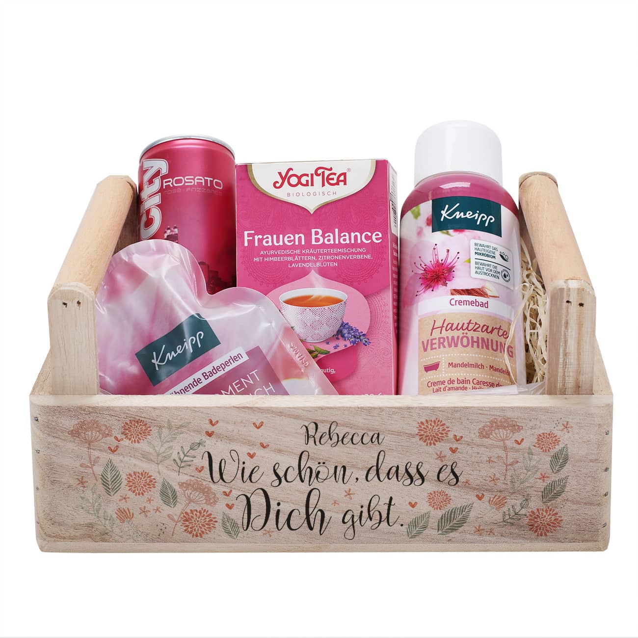 Geschenkkorb mit Name nach Wunsch bedruckt