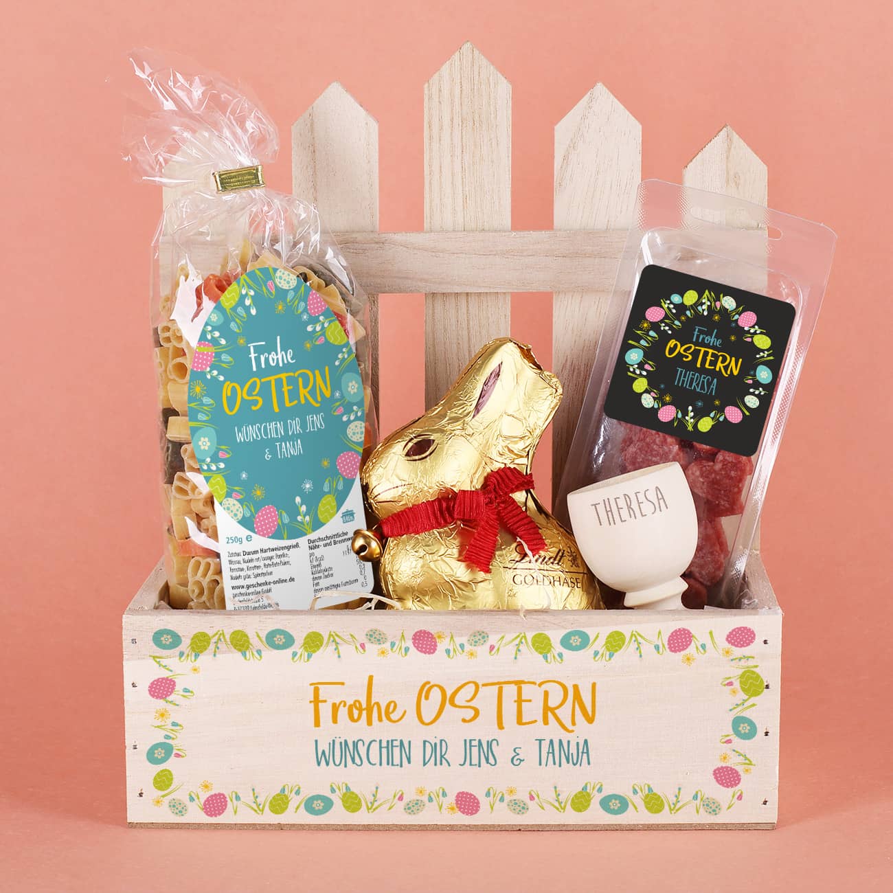 Geschenkkorb zu Ostern mit Personalisierung