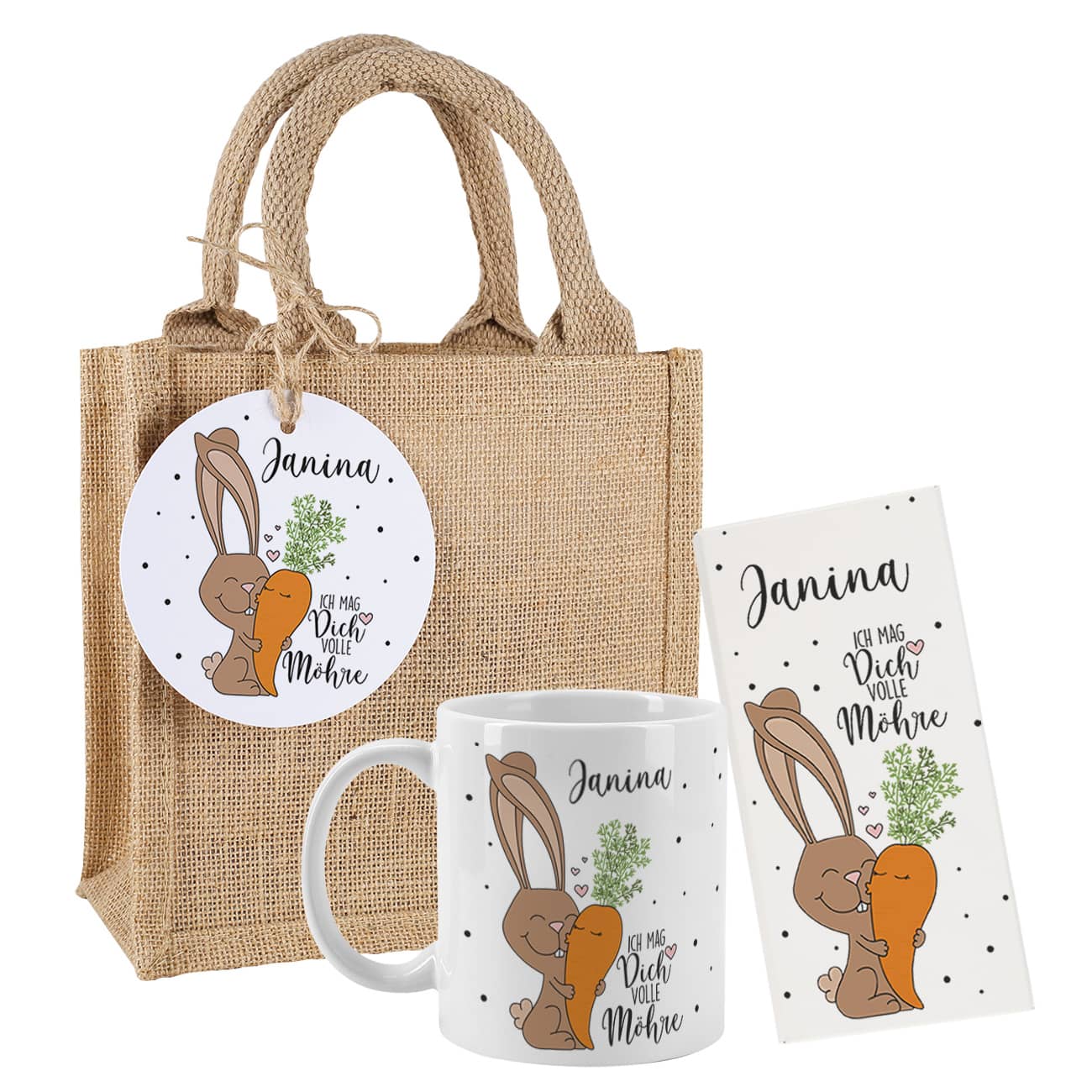 Geschenkset zu Ostern mit Tasse und Schokolade