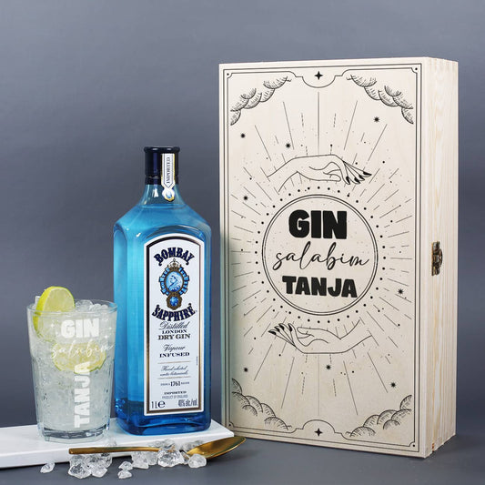 Personalisierte Geschenkkiste mit Design im Stil einer Tarotkarte & personalisiert mit Name