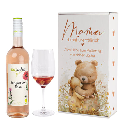 Biorebe Wein Geschenkset zum Muttertag - Mama du bist unentbärlich - Bio Wein