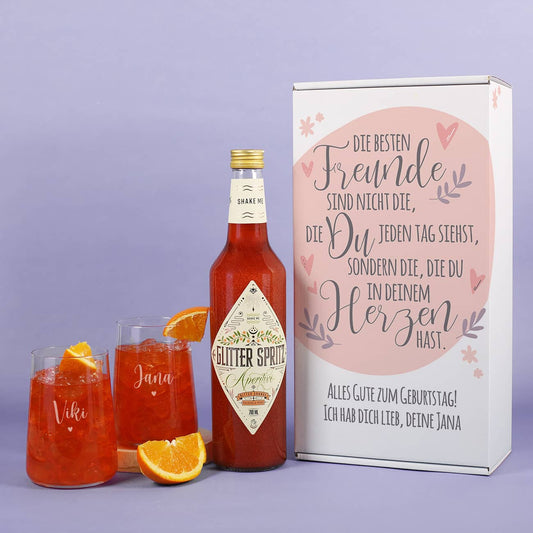 Geschenkset für die beste Freundin mit Glitter Spritz 