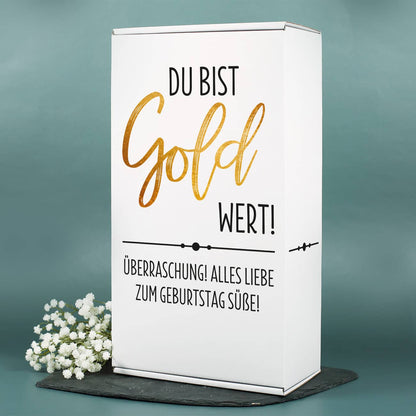 Geschenkbox - Du bist Gold wert! - für Ihr persönliches Lillet-Geschenkset