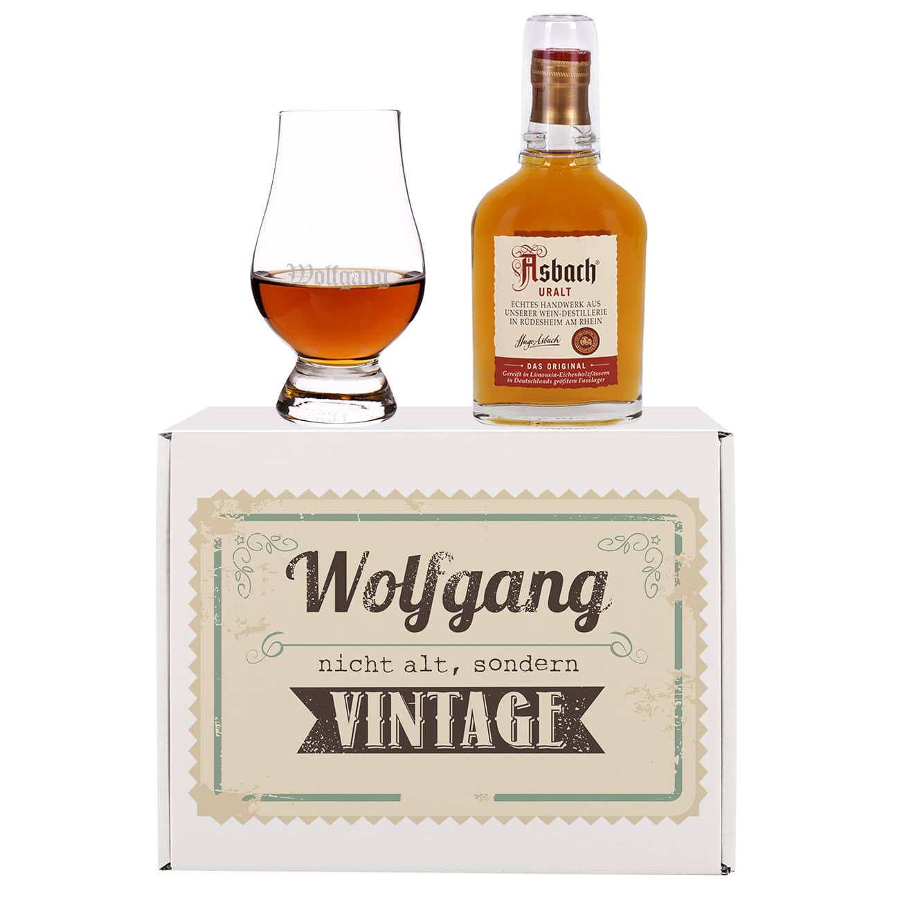Lustiges Geschenkset zum Geburtstag mit Weinbrand