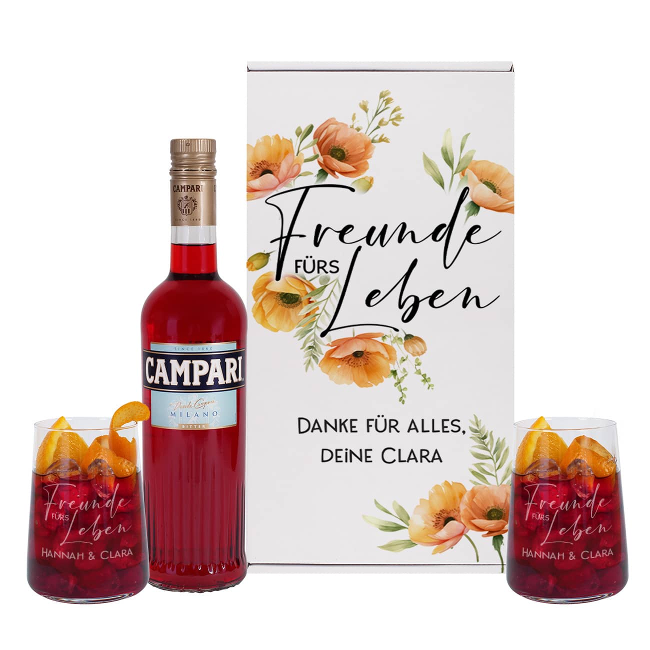Geschenkset mit Campari für Freundinnen