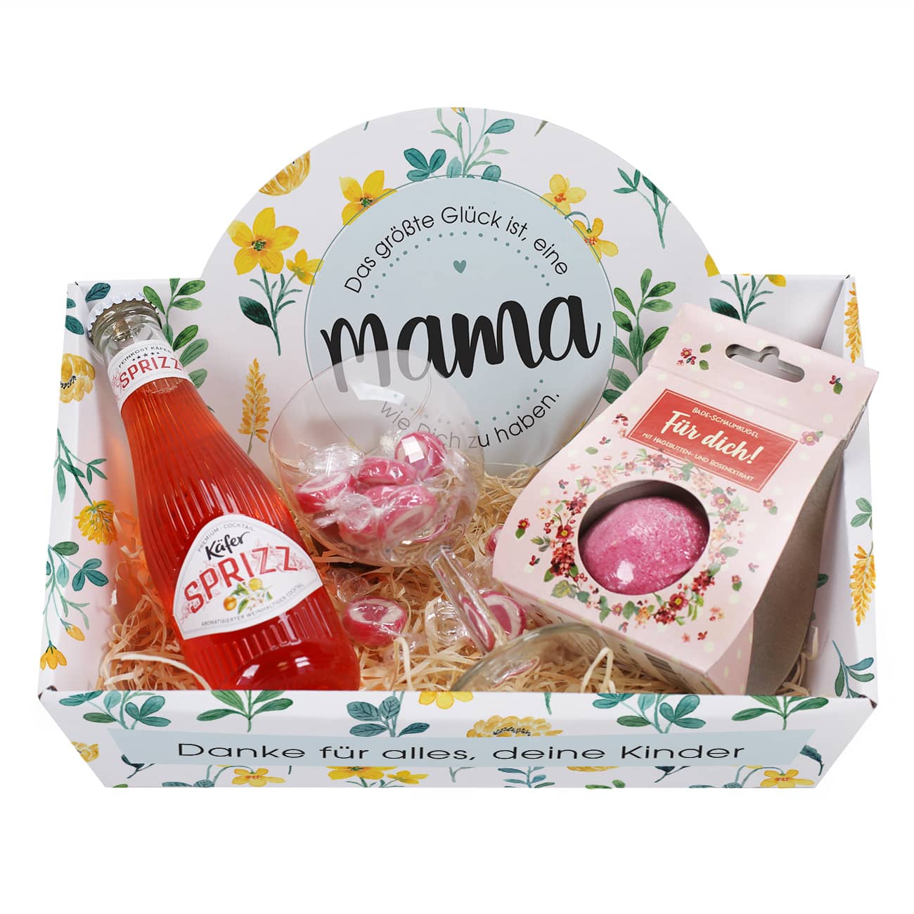 Personalisierter Geschenkkorb mit Inhalt