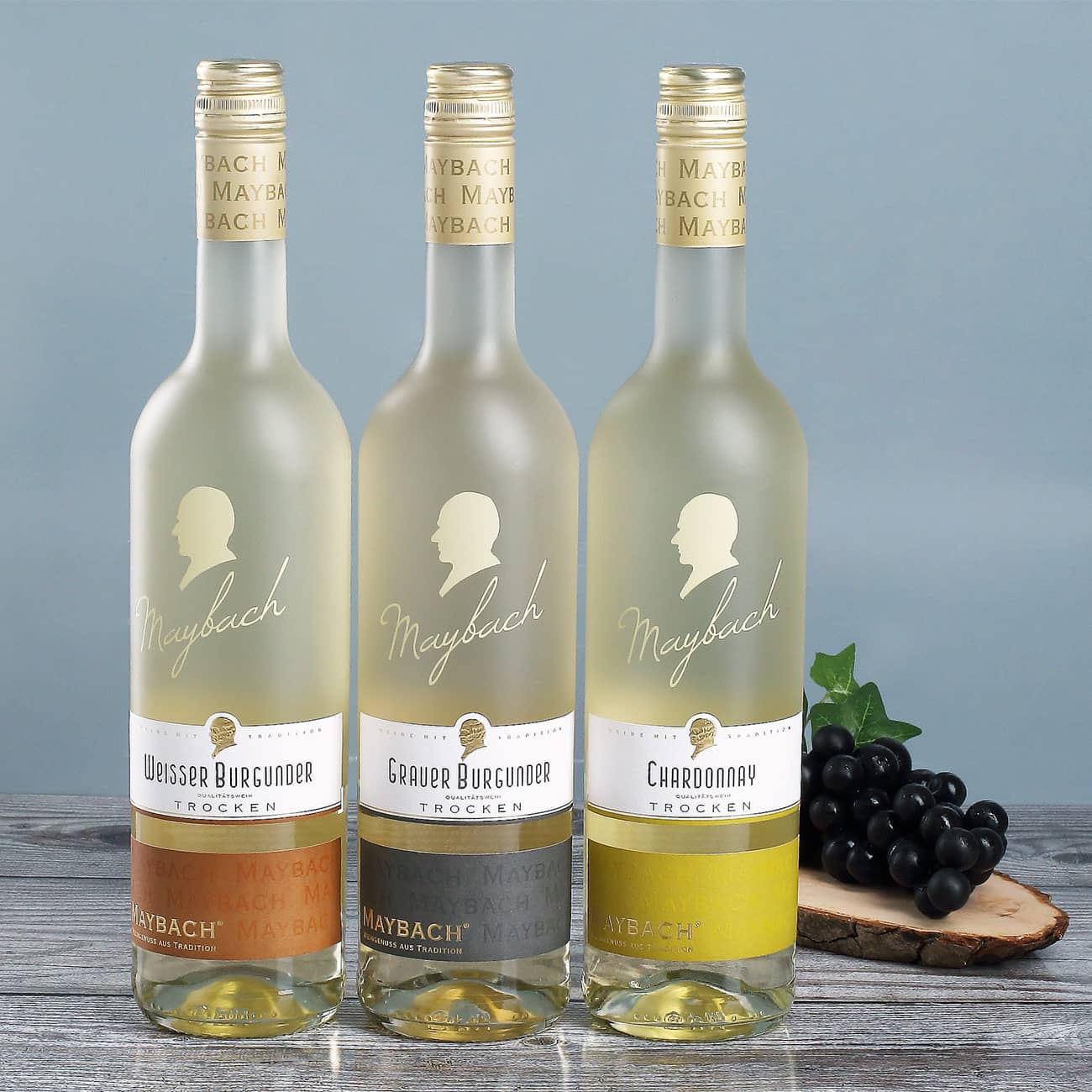 Weinset zum Ruhestand mit Maybachwein und graviertem Glas