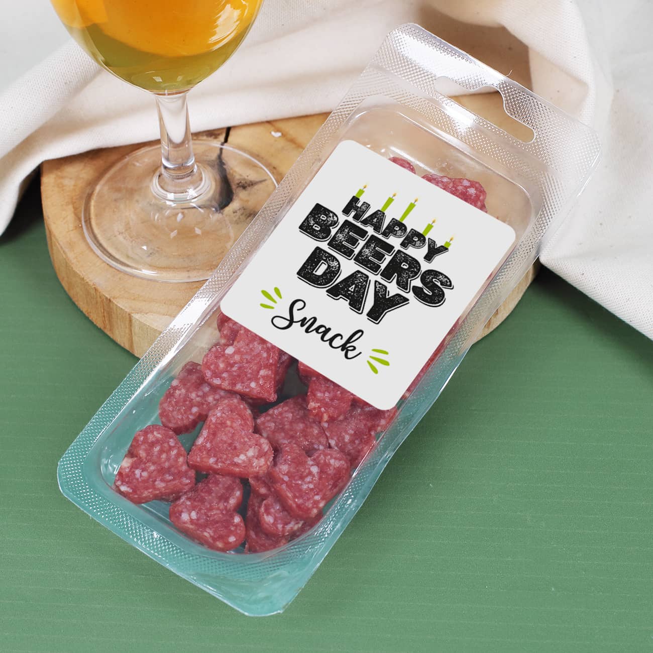 Happy Beersday - Geschenkset zum Geburtstag mit Salami-Herzen