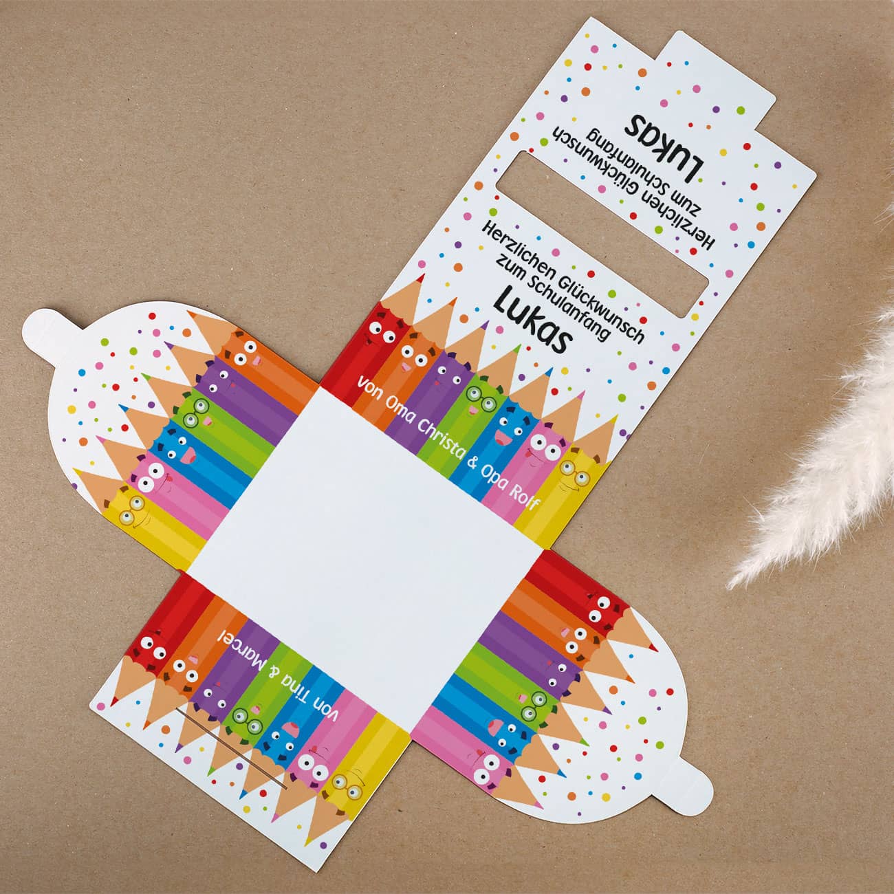 Endlich Schulkind Tasse mit persönlicher Tassentasche