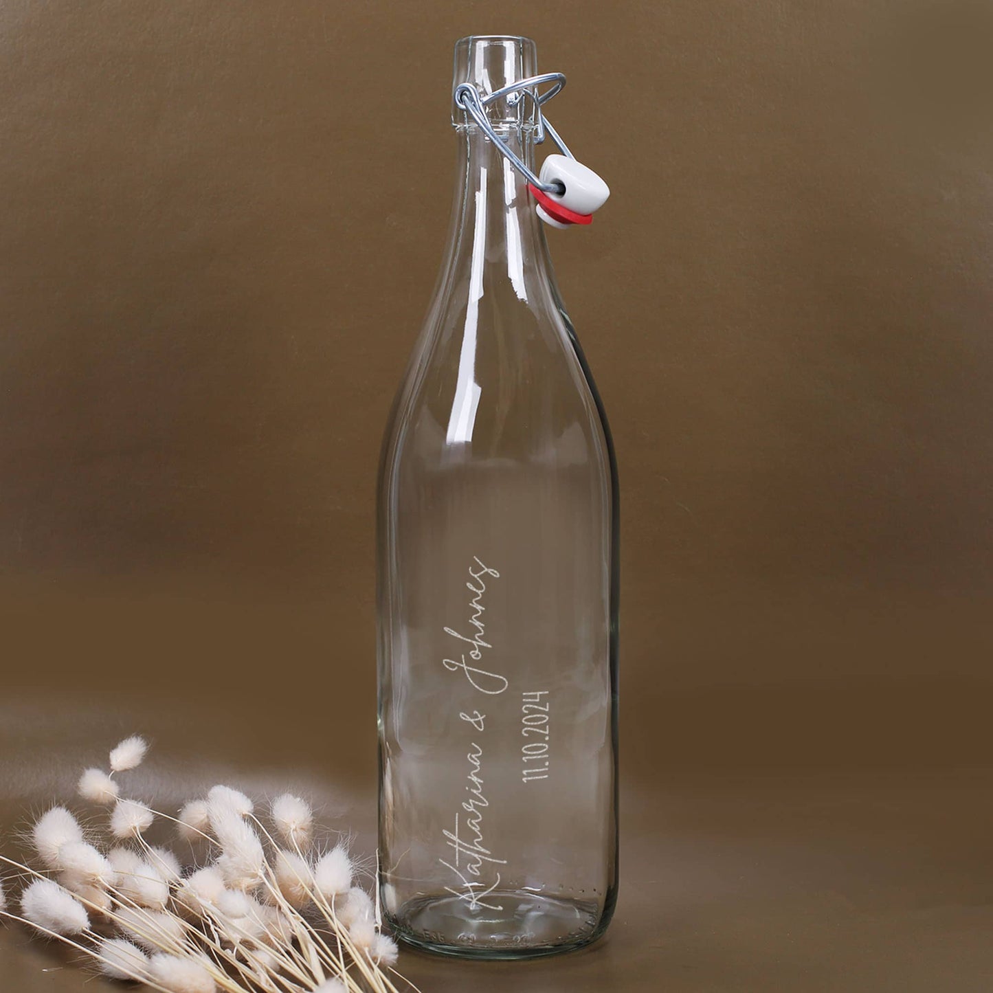 Flaschenpost mit Ihrem Wunschnamen und Datum graviert