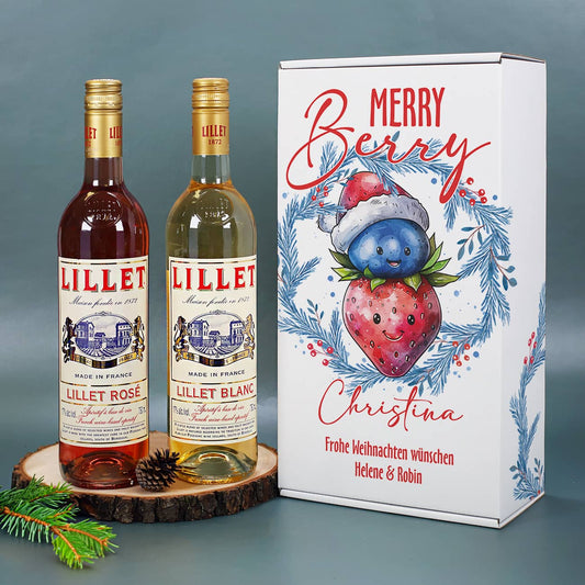 Lillet Geschenkset "Merry Berry" mit Personalisierung zu Weihnachten