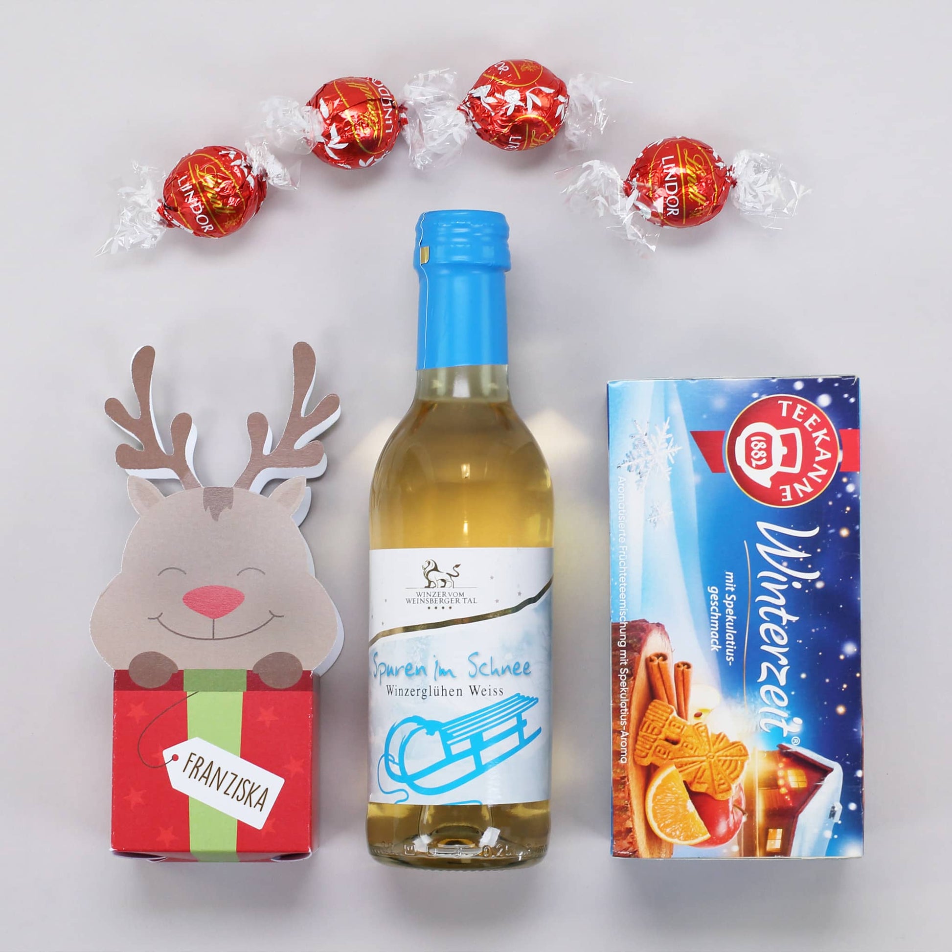 Geschenkset mit Glühwein, Tee und Schokolade zu Weihnachten