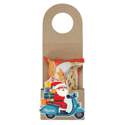 Flaschenanhänger mit Stollen oder Nikolaus zu Weihnachten