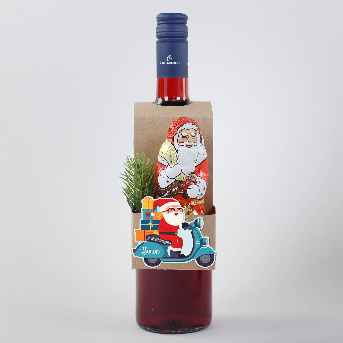 Niedlicher Flaschenanhänger zu Weihnachten