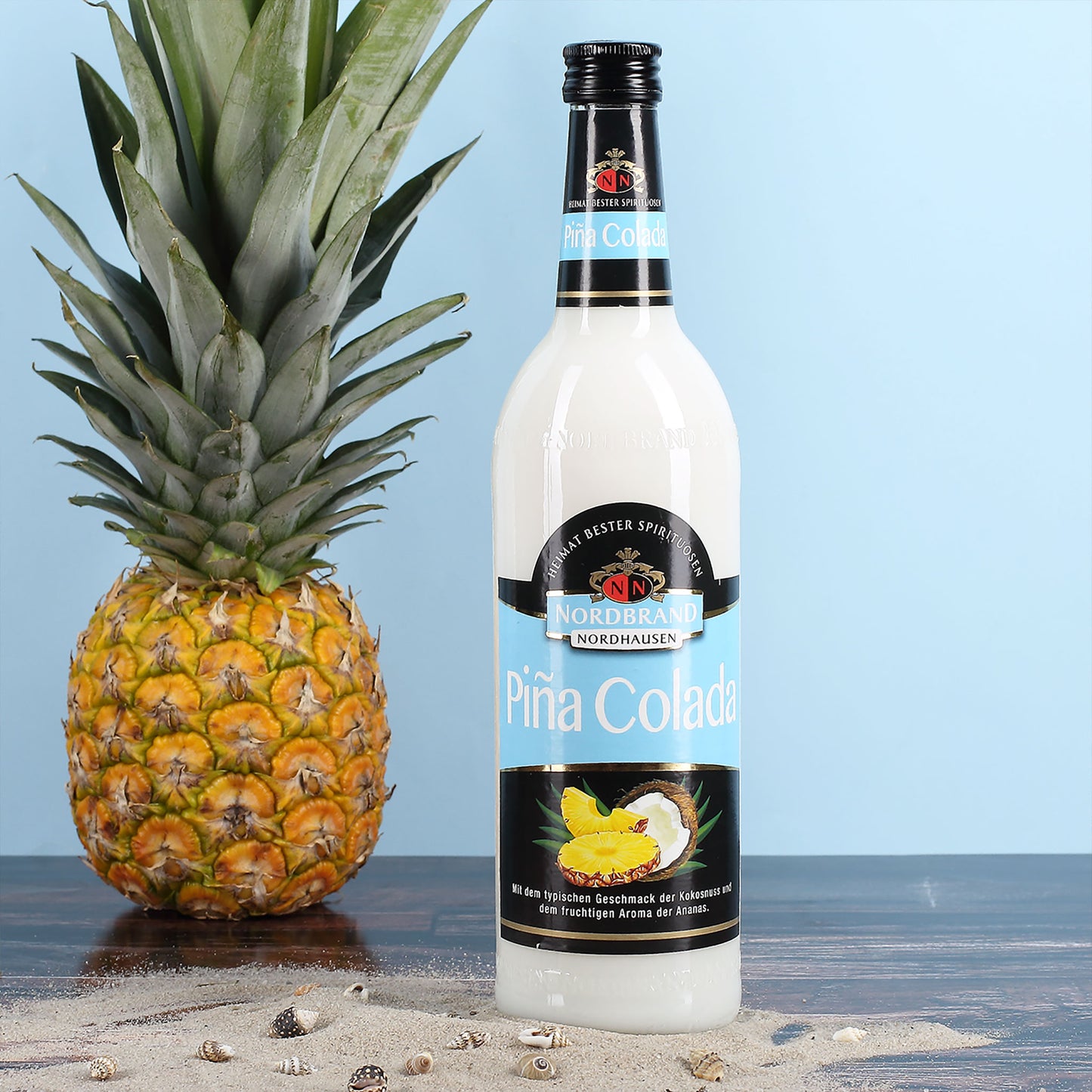 Detailaufnahme der Flasche Pina Colada