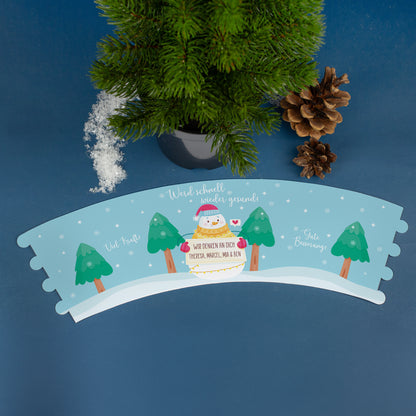 Banderole des Mini-Weihnachtsbaums mit Schneelandschaft und personalisiertem Wunschtext